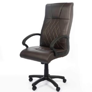Fauteuil President en skai accoudoir plastic - Marron - s21