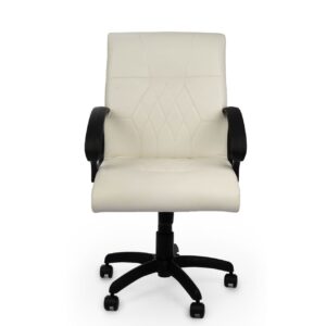 Fauteuil medium en skai accoudoir plastic - Blanc - s21