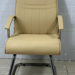 Fauteuil visiteur en similicuir avec structure en chrome - Mh 518 - Beige