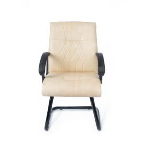 Fauteuil visiteur en skai accoudoir plastic - BEIGE - 450dh - s21