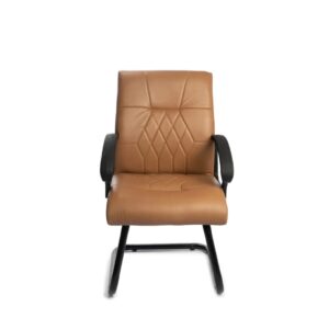 Fauteuil visiteur en skai accoudoir plastic - Tabaco - 450dh - s21
