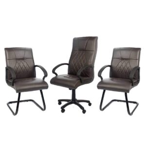 Pack en skai accoudoir plastic - Marron - s15